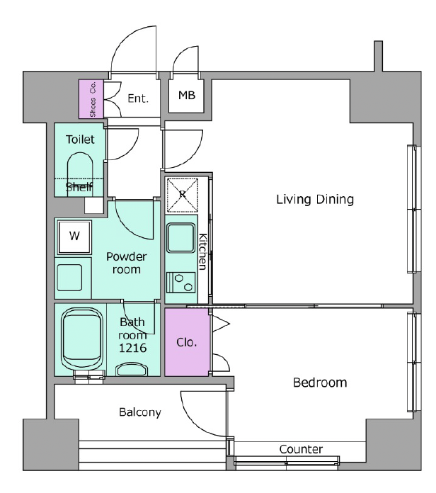 レジディア広尾南901の間取り