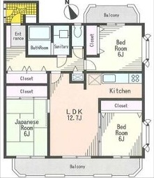 イイダアネックスⅡ302の間取り