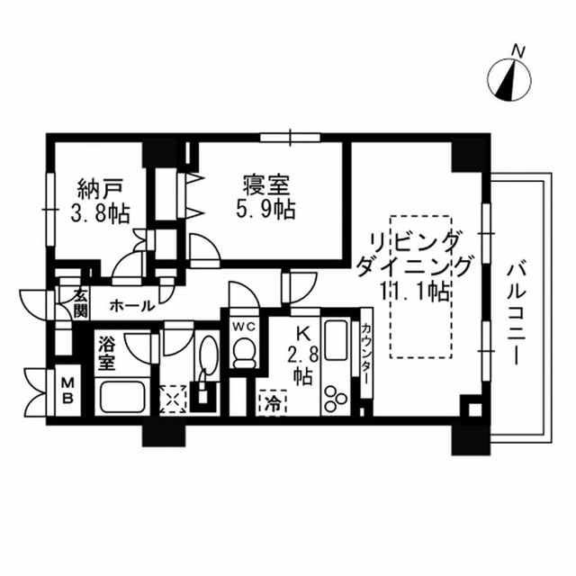 パークフラッツ学芸大学0508の間取り