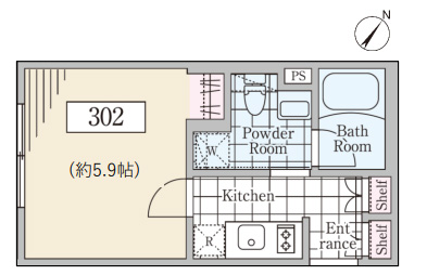 Reve Residence 三宿（レーヴレジデンス三宿）302の間取り