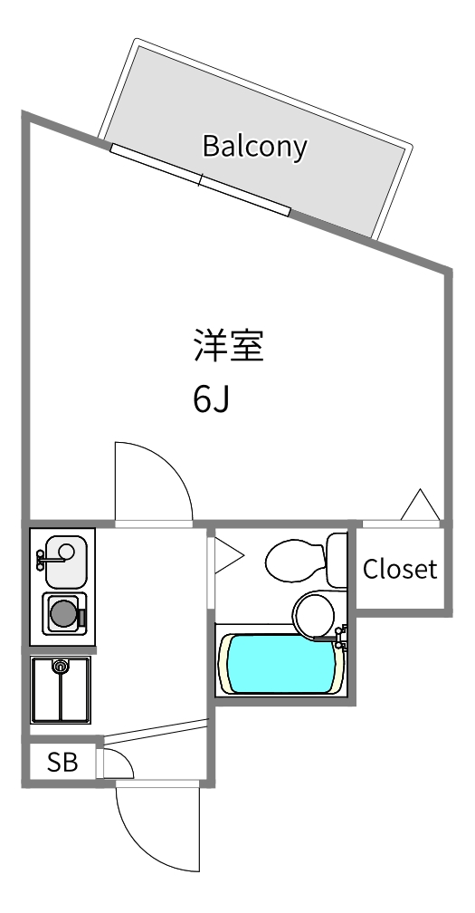 柳盛堂Ⅱビル40Bの間取り