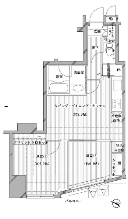 デュオ・スカーラ渋谷502の間取り