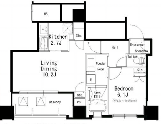 MFPR目黒タワー1408の間取り