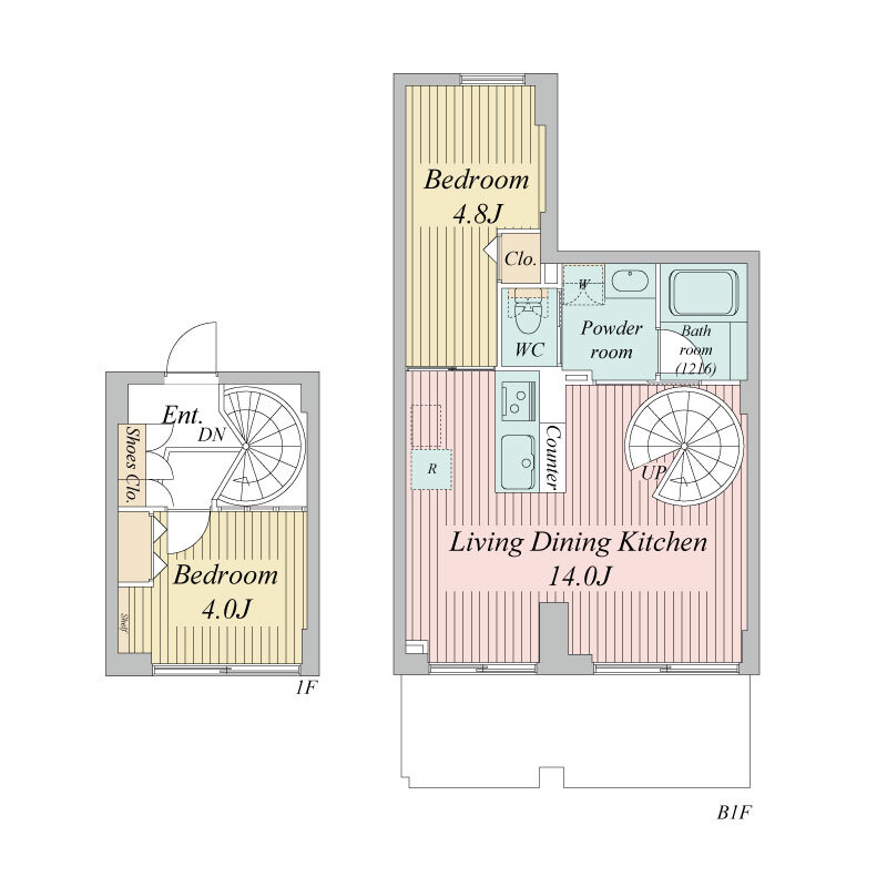プライムアーバン目黒三田106の間取り