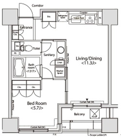 カスタリア目黒かむろ坂909の間取り