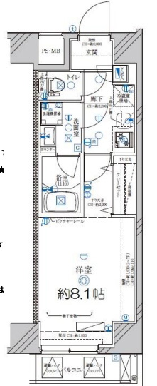 ディアレイシャス下北沢502の間取り