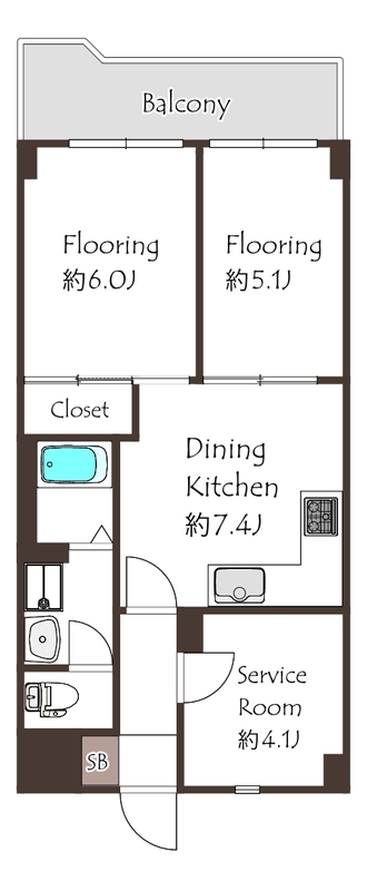下目黒スカイマンション303の間取り