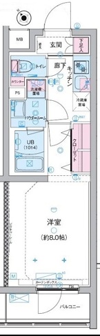 GENOVIA三軒茶屋 green veil(ジェノヴィア三軒茶屋グリーンヴェール)403の間取り