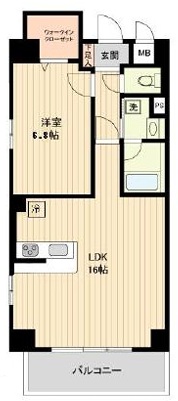 ベルメゾン若林101の間取り