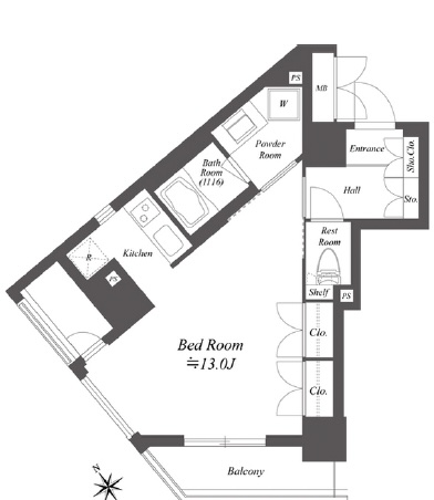 レジデンシャル目黒301の間取り