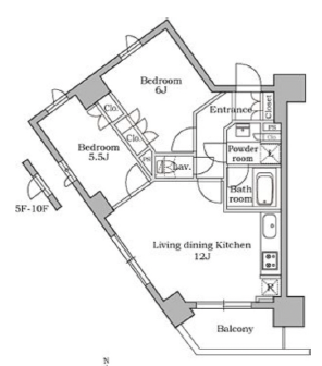 レジディア三軒茶屋602の間取り