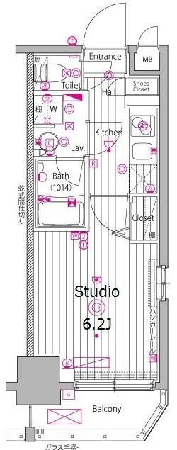 ガーラ・プレシャス渋谷六本木通り907の間取り