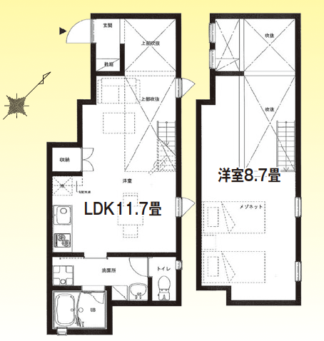 St.Ives渋谷（セントアイブス）1Dの間取り
