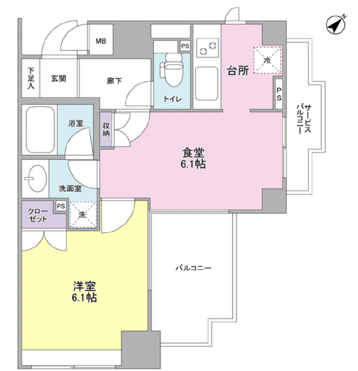 アルス恵比寿メイクス607の間取り