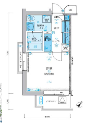 リヴシティ駒沢大学603の間取り