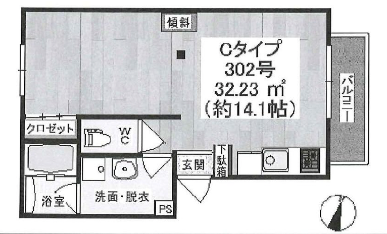 ビション三軒茶屋Ⅱ302の間取り