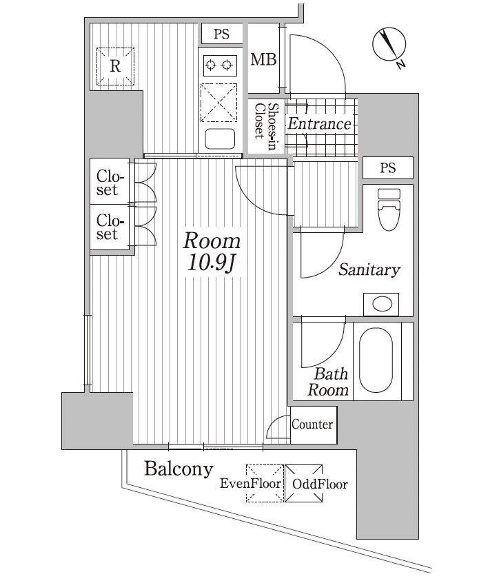 コートヒルズ広尾南804の間取り