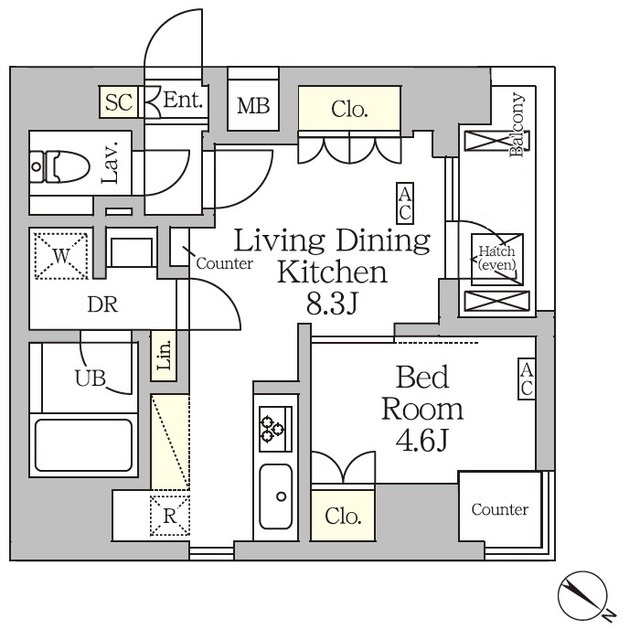 アジールコート松濤601の間取り