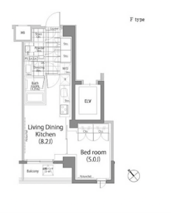 パークハビオ中目黒402の間取り