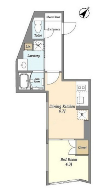 リビオメゾン都立大学105の間取り