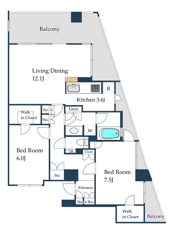 クオリア目黒大橋ウエスト901の間取り