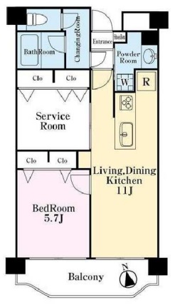 ニュー目黒フラワーマンション1204の間取り