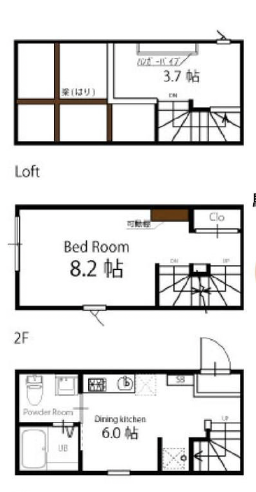 ハーミットクラブハウス駒沢大学107の間取り