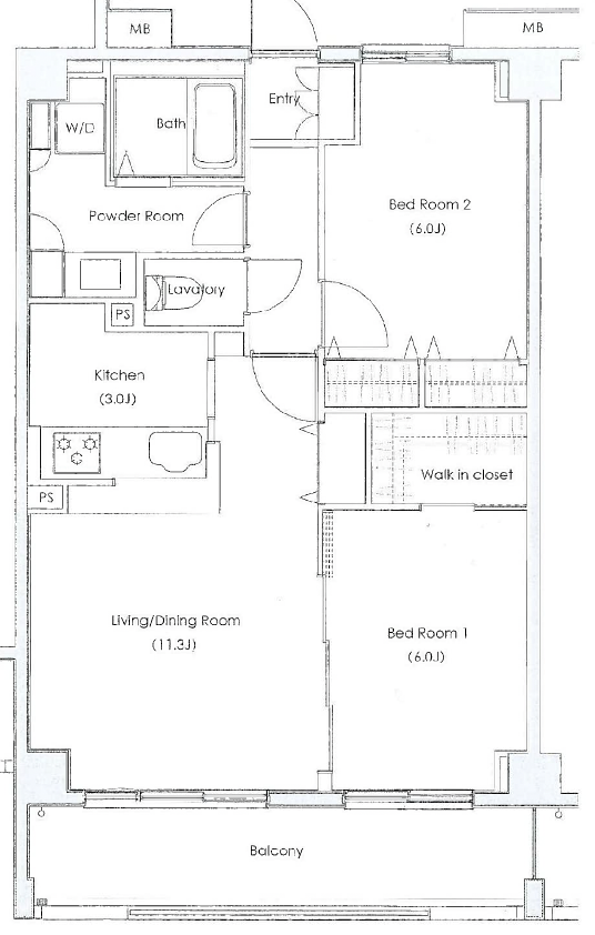 SOCIETY KAKINOKIZAKA ANNEX(ソサエティ柿の木坂アネックス)403の間取り