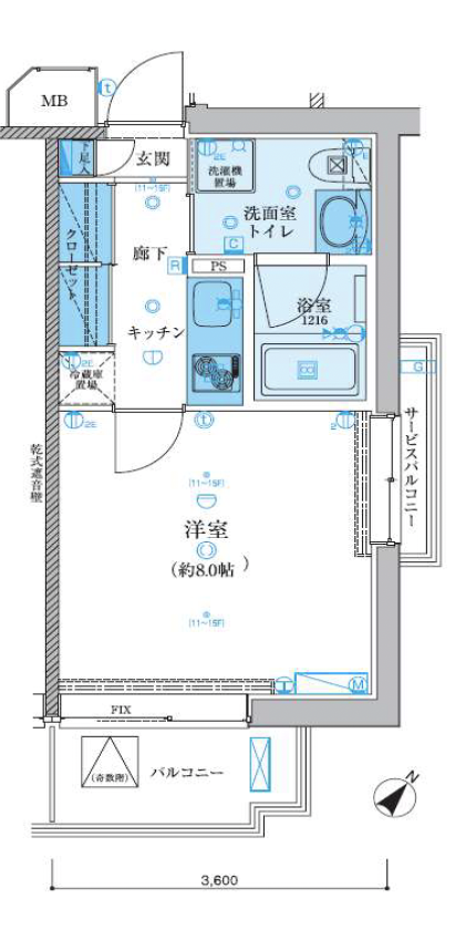 リヴシティ駒沢大学202の間取り