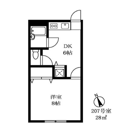 ニューウイング中目黒207の間取り