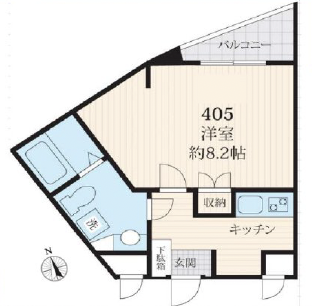 フォセット駒場405の間取り