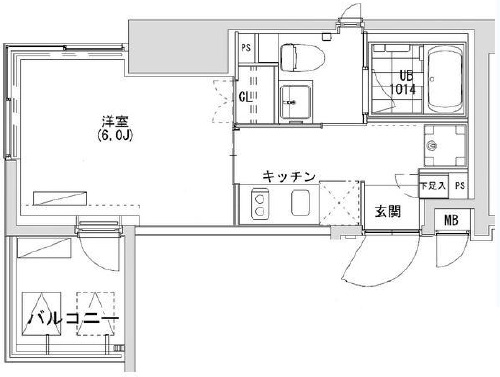 グランディオール広尾テラス601の間取り