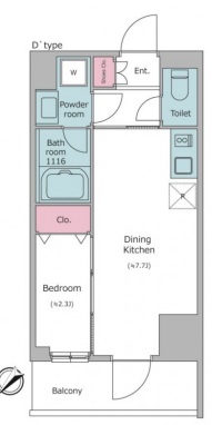 レジディア都立大0905の間取り