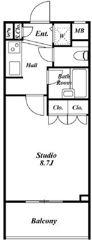 スペーシア三軒茶屋弐番館504の間取り