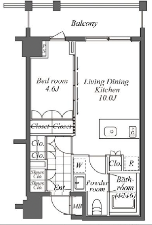 オーパスレジデンス恵比寿南316の間取り