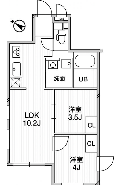 EXAM中目黒Ⅱ205の間取り