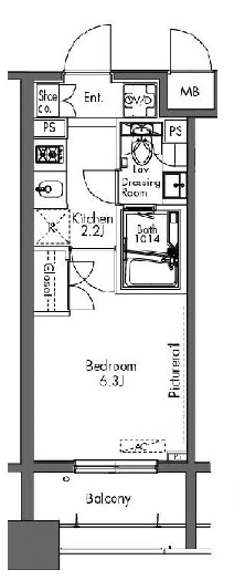 プラウドフラット三軒茶屋1002の間取り