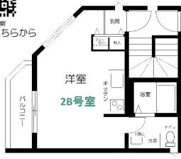 上馬4丁目賃貸マンション2Bの間取り