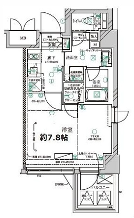 ディアレイシャス三軒茶屋406の間取り