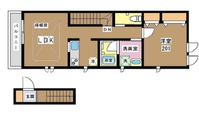 Casa Shimokita(カーサシモキタ)201の間取り