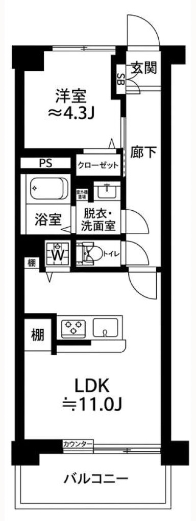 松見坂武蔵野マンション9階の間取り