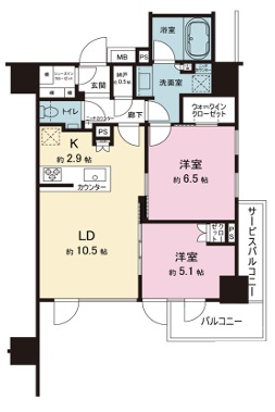 シティハウス中目黒ステーションコート206の間取り