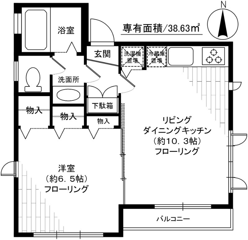 マイセンハイム都立大201の間取り