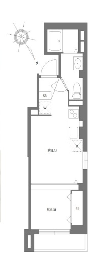 エムジェイプレイス目黒302の間取り