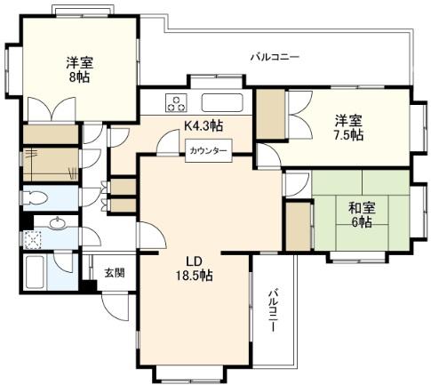 下馬永井マンション2Fの間取り