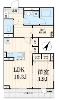 グランデール中目黒201の間取り