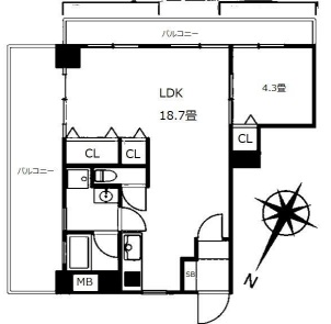 目黒ロイヤルプラザ503の間取り