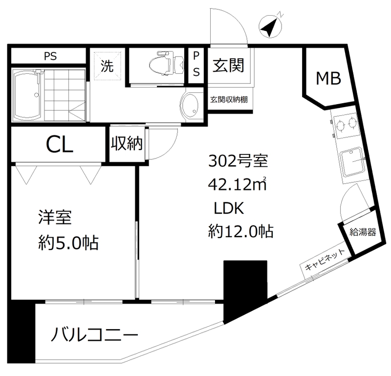 ハイライフ恵比寿302の間取り