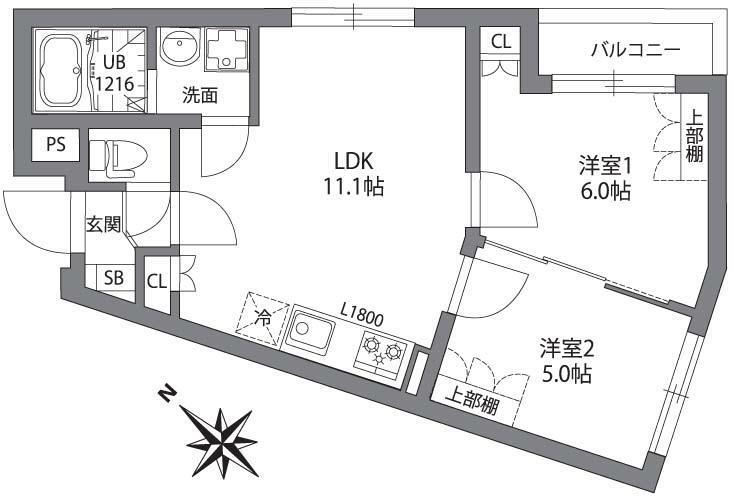 ジェムストーン目黒南302の間取り