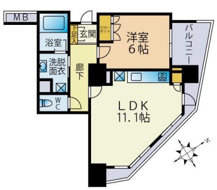 ドレッセ目黒インプレスタワー707の間取り